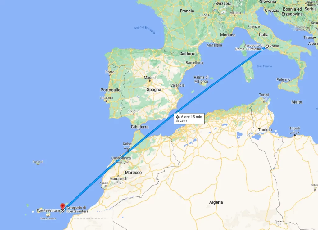 come arrivare fuerteventura da roma